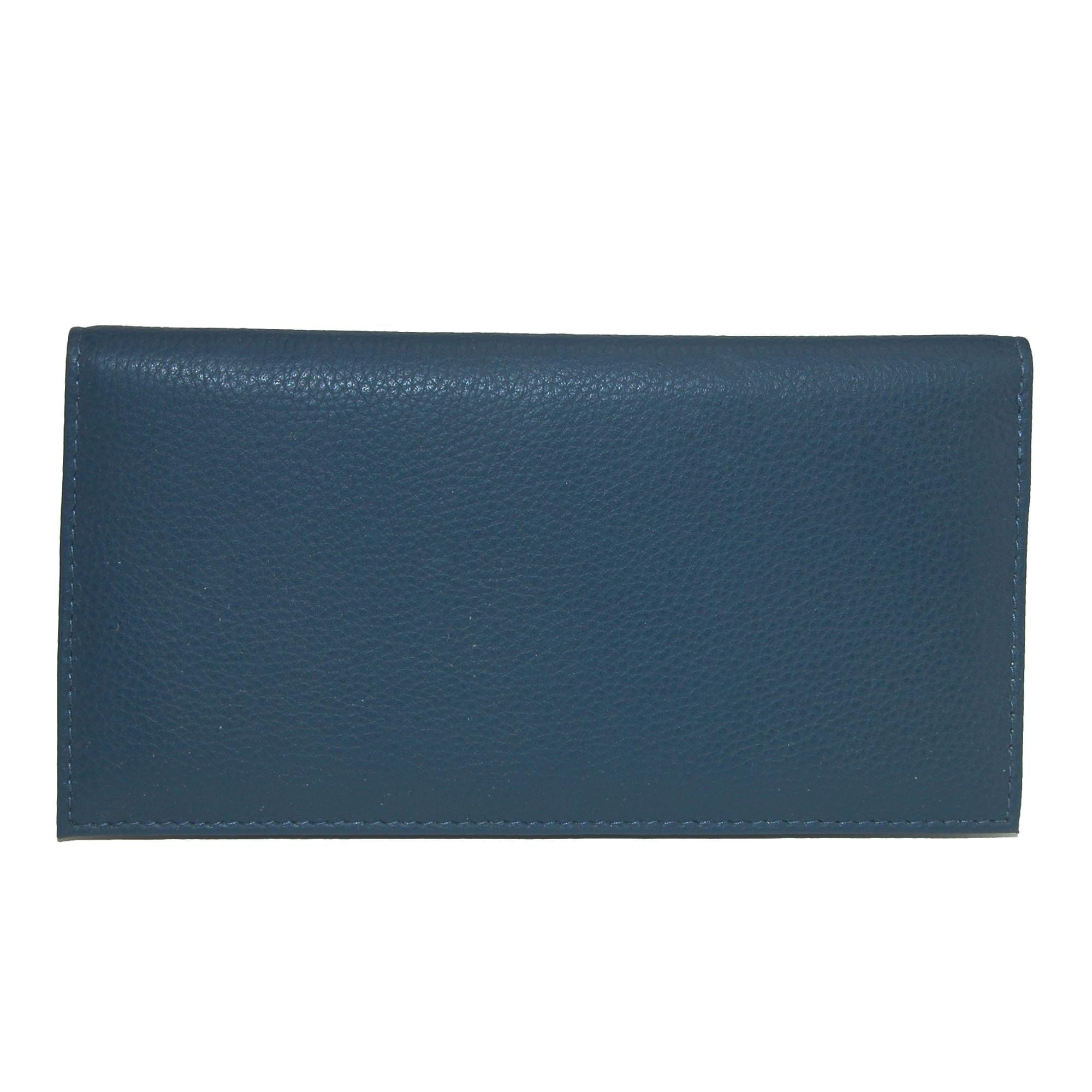 CTM® Leather Solid Color Checkbook Cover Wallet - Leather Solid Color Checkbook Cover Wallet