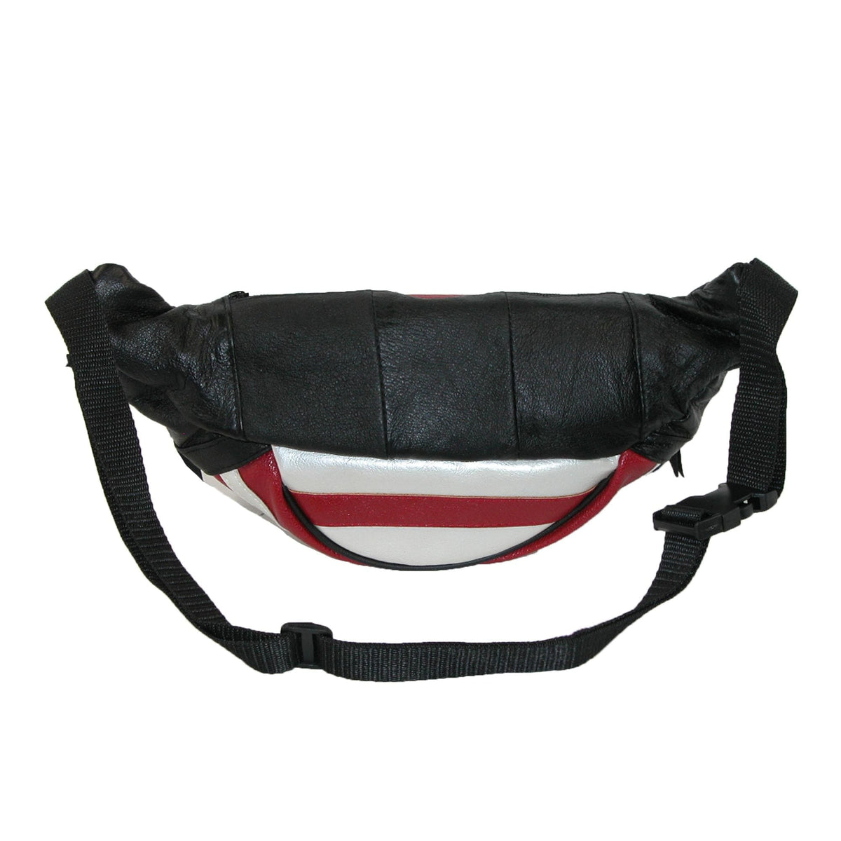 CTM® Leather Patriotic American Flag Fanny Waist Pack - American Flag