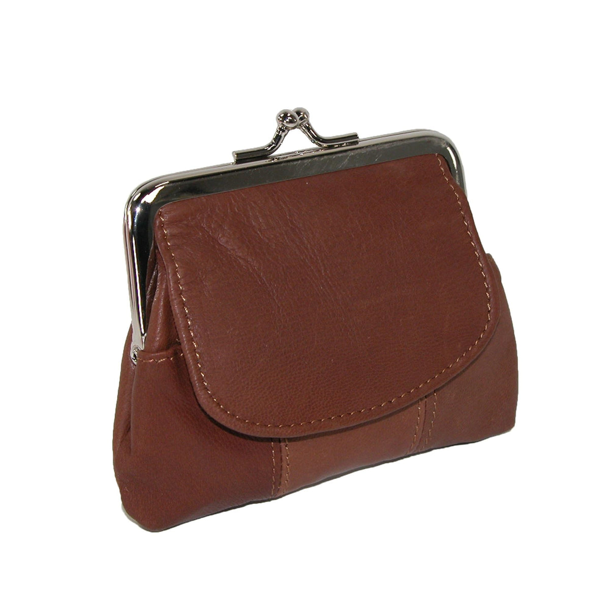 CTM® Leather Double Compartment Coin Purse Wallet - Leather Double Compartment Coin Purse Wallet