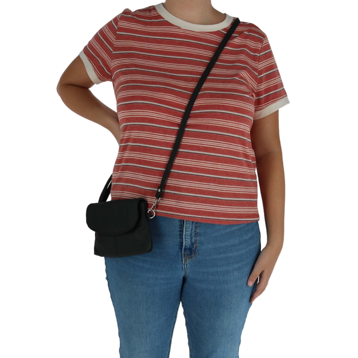 Cal-Wyn Women's Leather Wristlet Clutch with Removable Crossbody Strap - Black