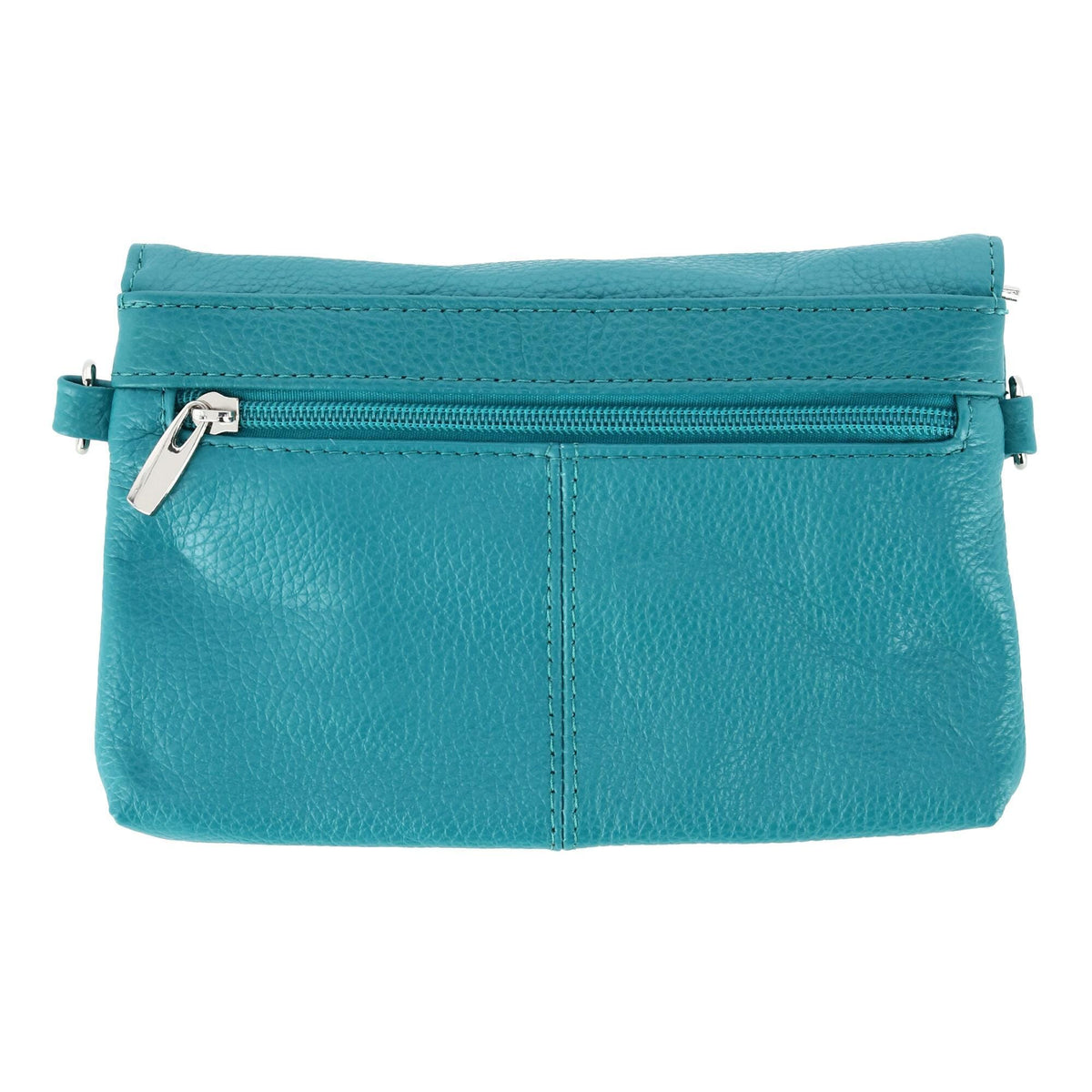 Cal-Wyn Women's Leather Wristlet Clutch with Removable Crossbody Strap - Turquoise