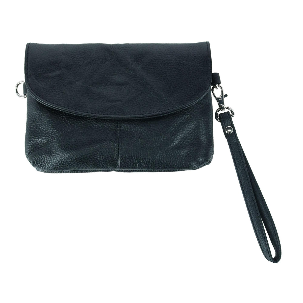 Cal-Wyn Women's Leather Wristlet Clutch with Removable Crossbody Strap - Women's Leather Wristlet Clutch with Removable Crossbody Strap