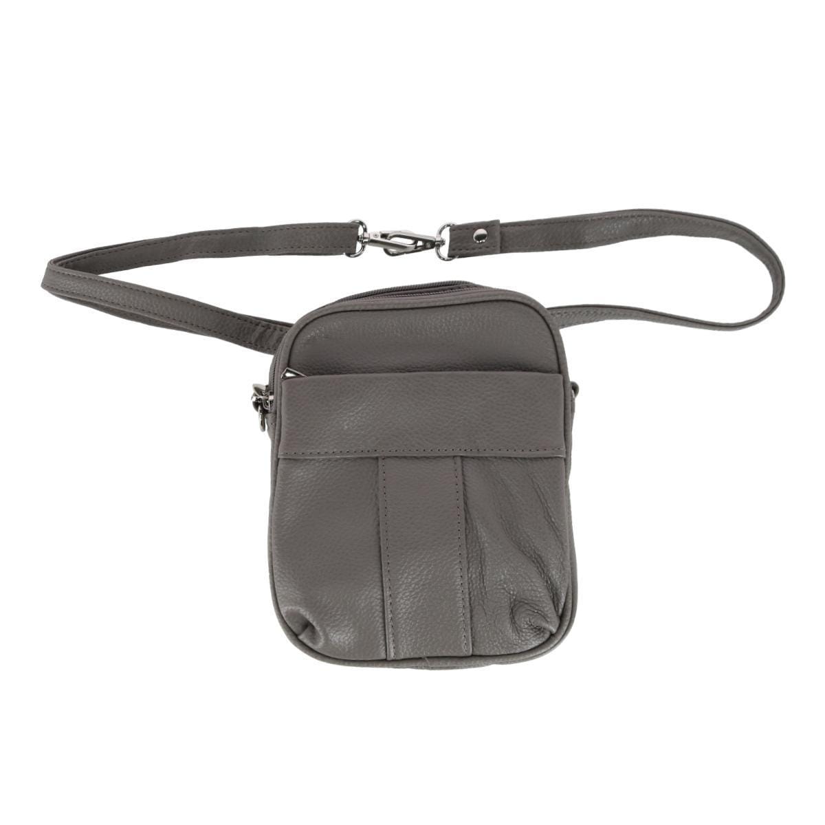 CTM® Cowhide Convertible Crossbody Waist pack - Gray