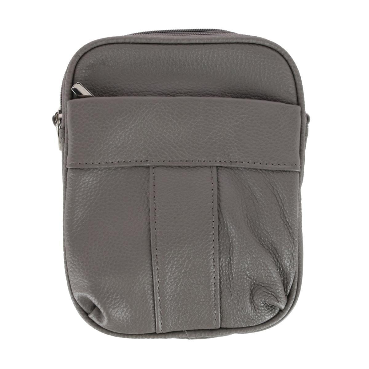 CTM® Cowhide Convertible Crossbody Waist pack - Gray