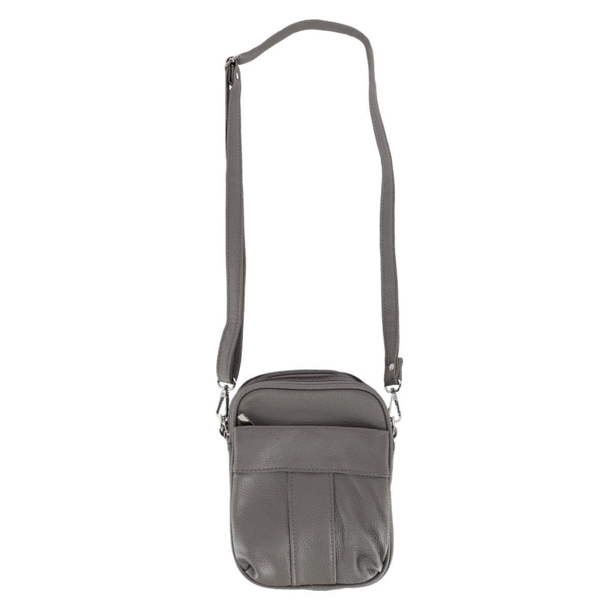 CTM® Cowhide Convertible Crossbody Waist pack - Gray