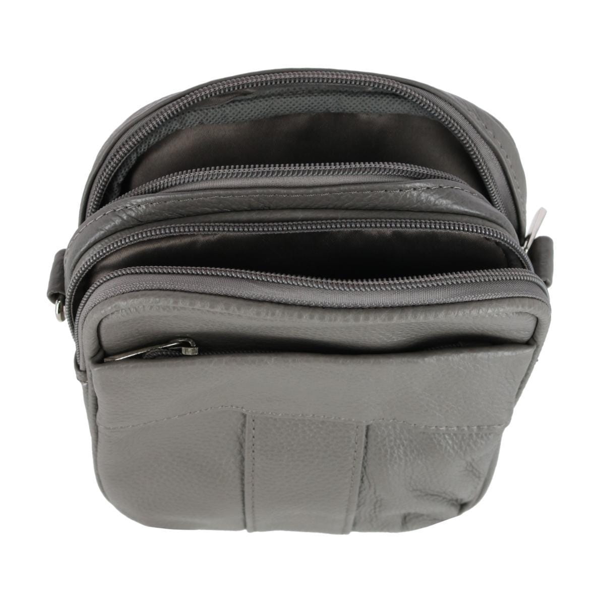 CTM® Cowhide Convertible Crossbody Waist pack - Gray