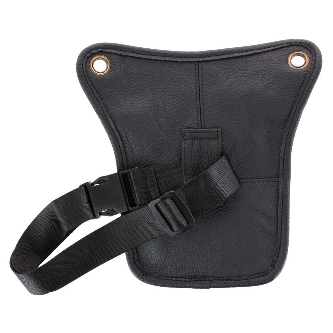 CTM® Covertible Leather Waistpack and Crossbody Travel Bag - Black