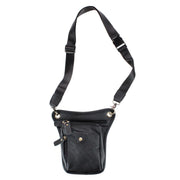 Covertible Leather Waistpack and Crossbody Travel Bag
