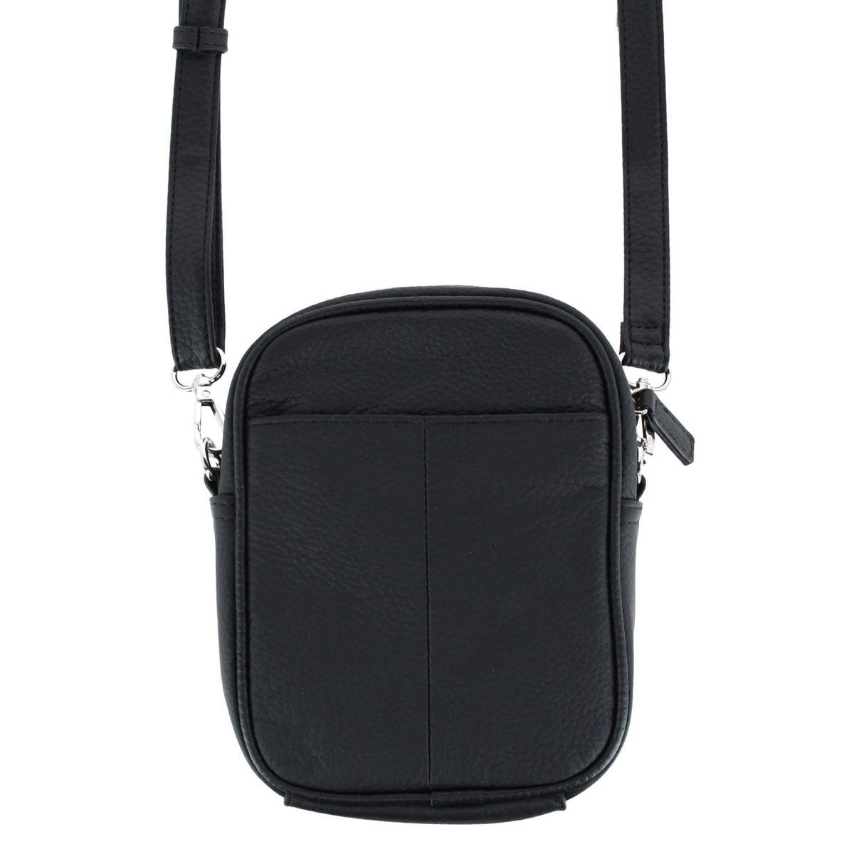 Cal-Wyn Women's Leather Phone Pocket Crossbody Handbag - Black
