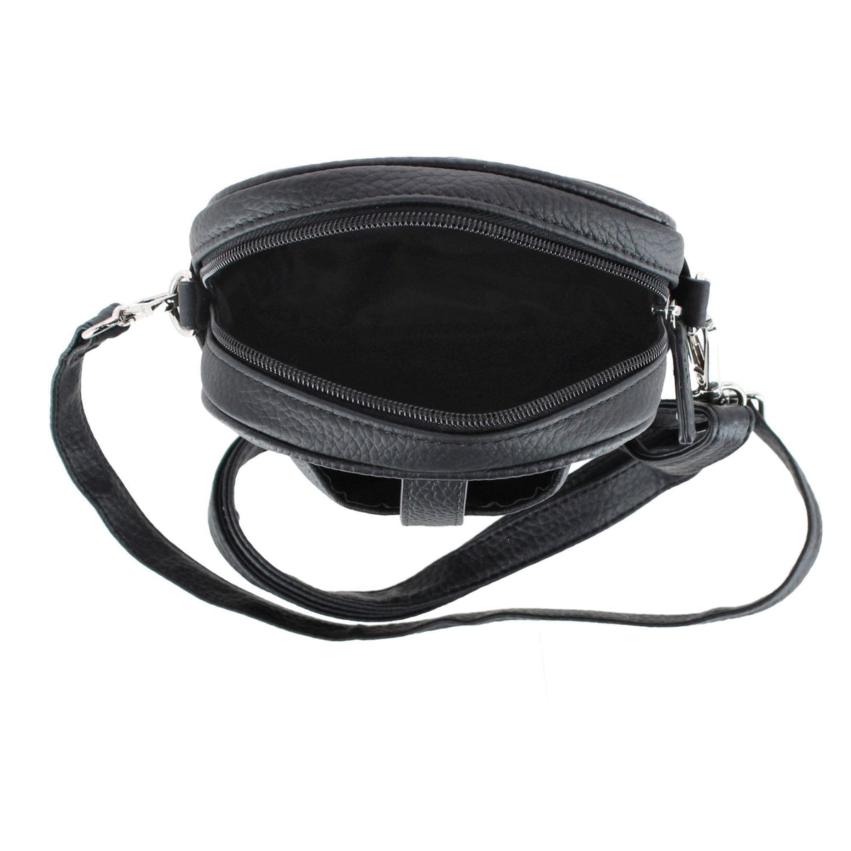 Cal-Wyn Women's Leather Phone Pocket Crossbody Handbag - Black