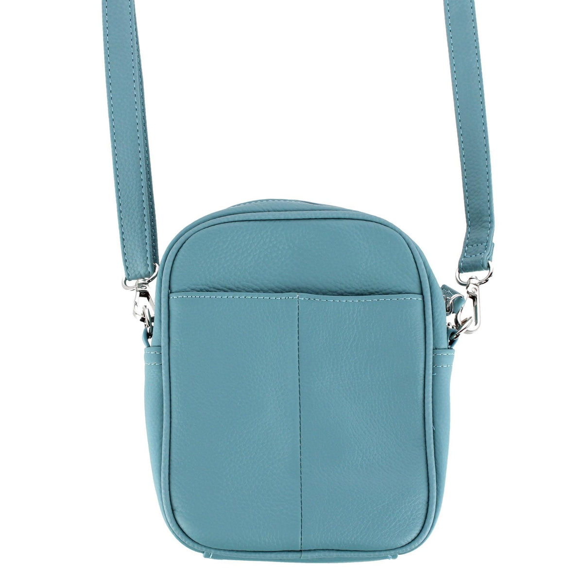 Cal-Wyn Women's Leather Phone Pocket Crossbody Handbag - Blue