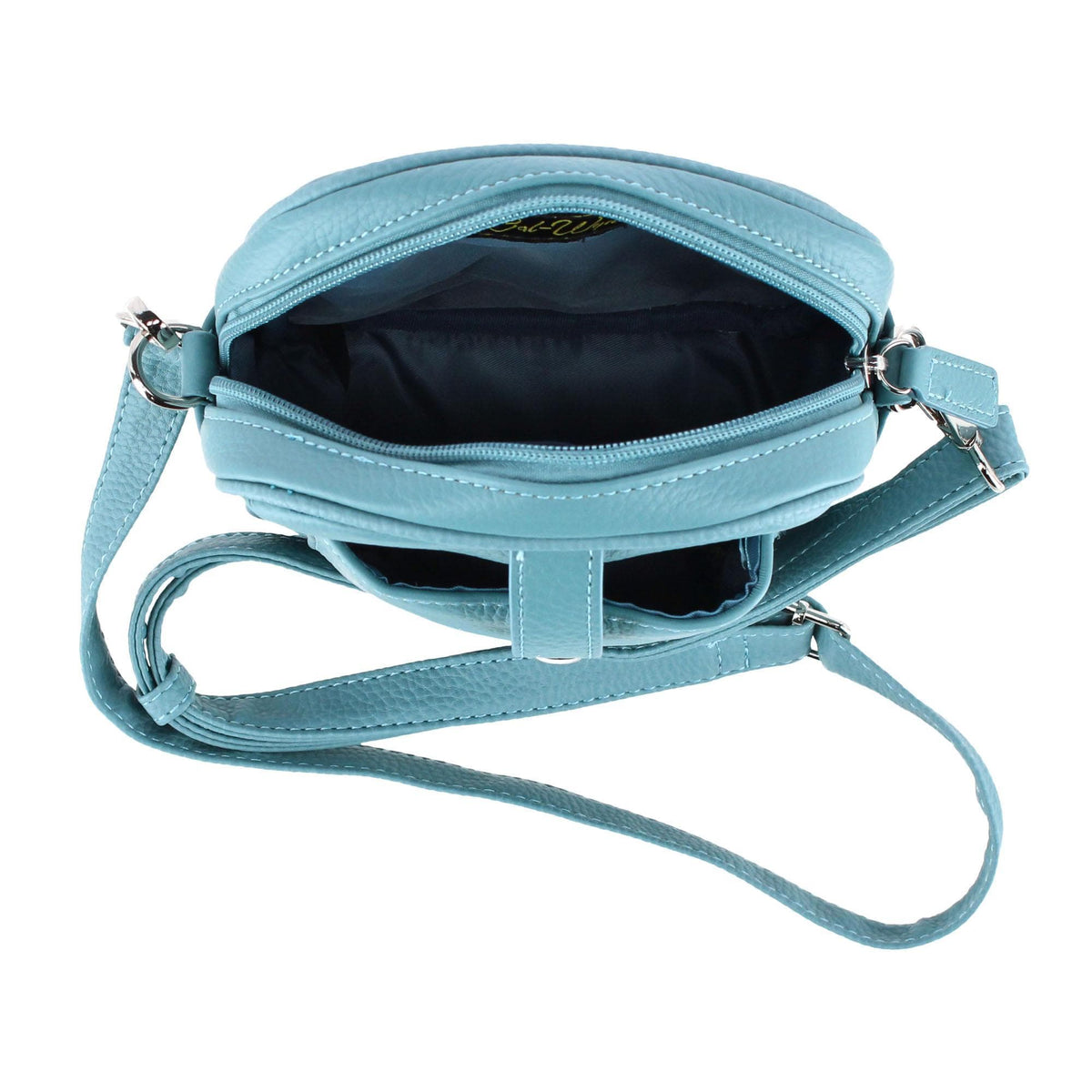 Cal-Wyn Women's Leather Phone Pocket Crossbody Handbag - Blue