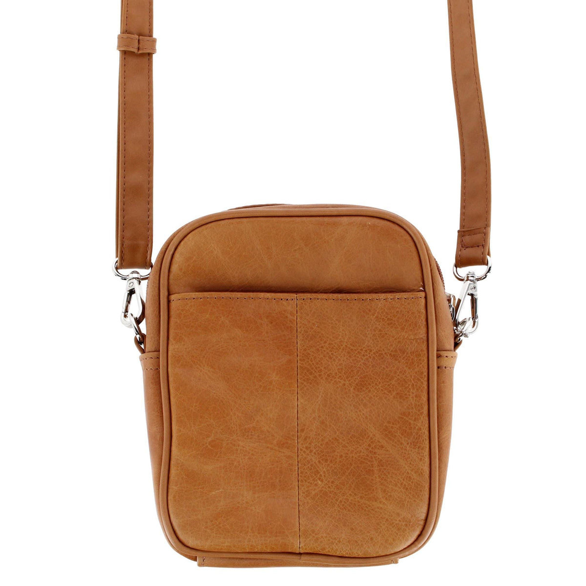 Cal-Wyn Women's Leather Phone Pocket Crossbody Handbag - Brown