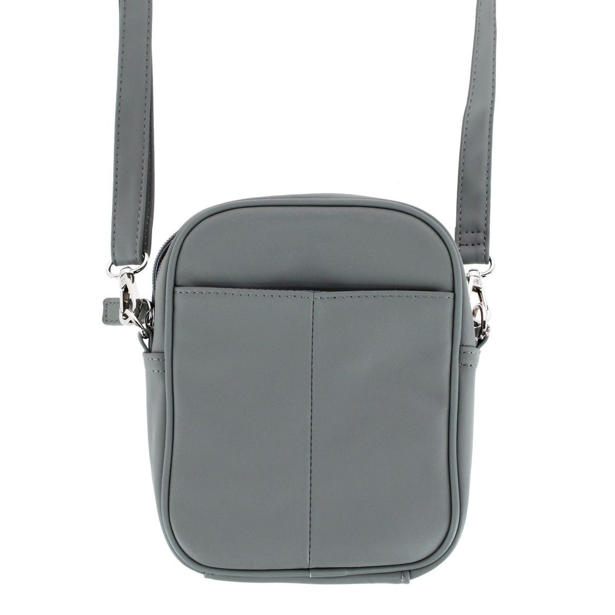 Cal-Wyn Women's Leather Phone Pocket Crossbody Handbag - Gray
