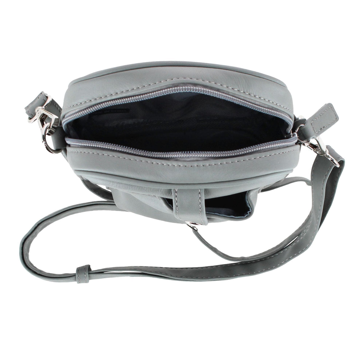 Cal-Wyn Women's Leather Phone Pocket Crossbody Handbag - Gray