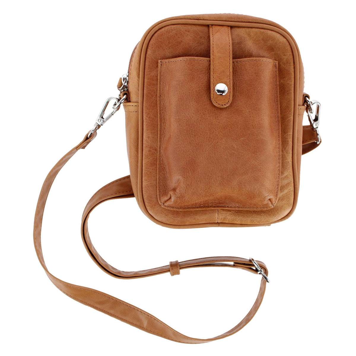 Cal-Wyn Women's Leather Phone Pocket Crossbody Handbag - Women's Leather Phone Pocket Crossbody Handbag