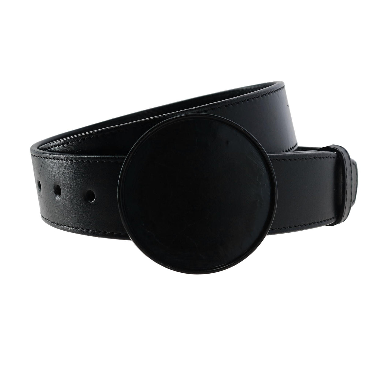 CTM® Blank Circle Belt Buckle - Black