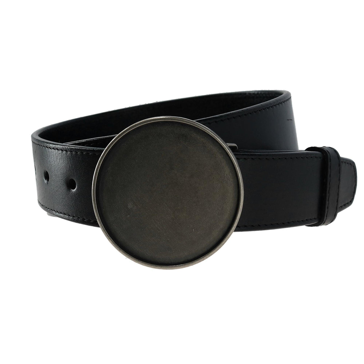 CTM® Blank Circle Belt Buckle - Antiqued Silver