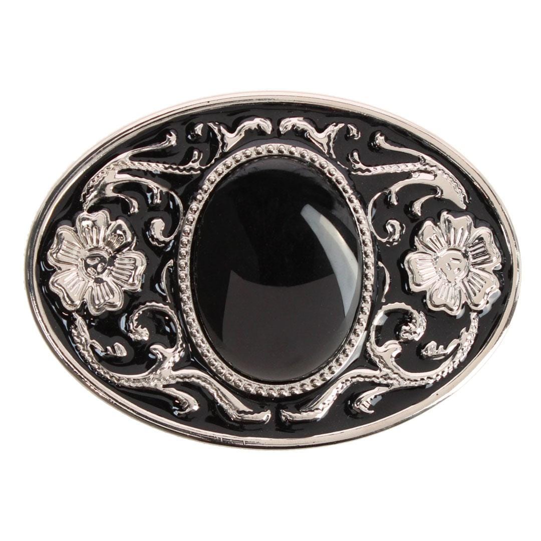 CTM® Women's Ornate Floral Silver Belt Buckle - Women's Ornate Floral Silver Belt Buckle