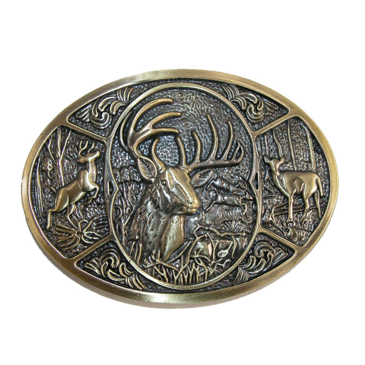 CTM® Deer Hunting Belt Buckle - Bronze Deer