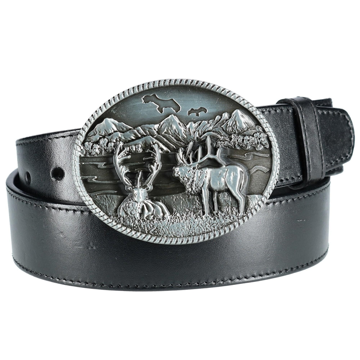 CTM® Scenic Elk Belt Buckle - Silver