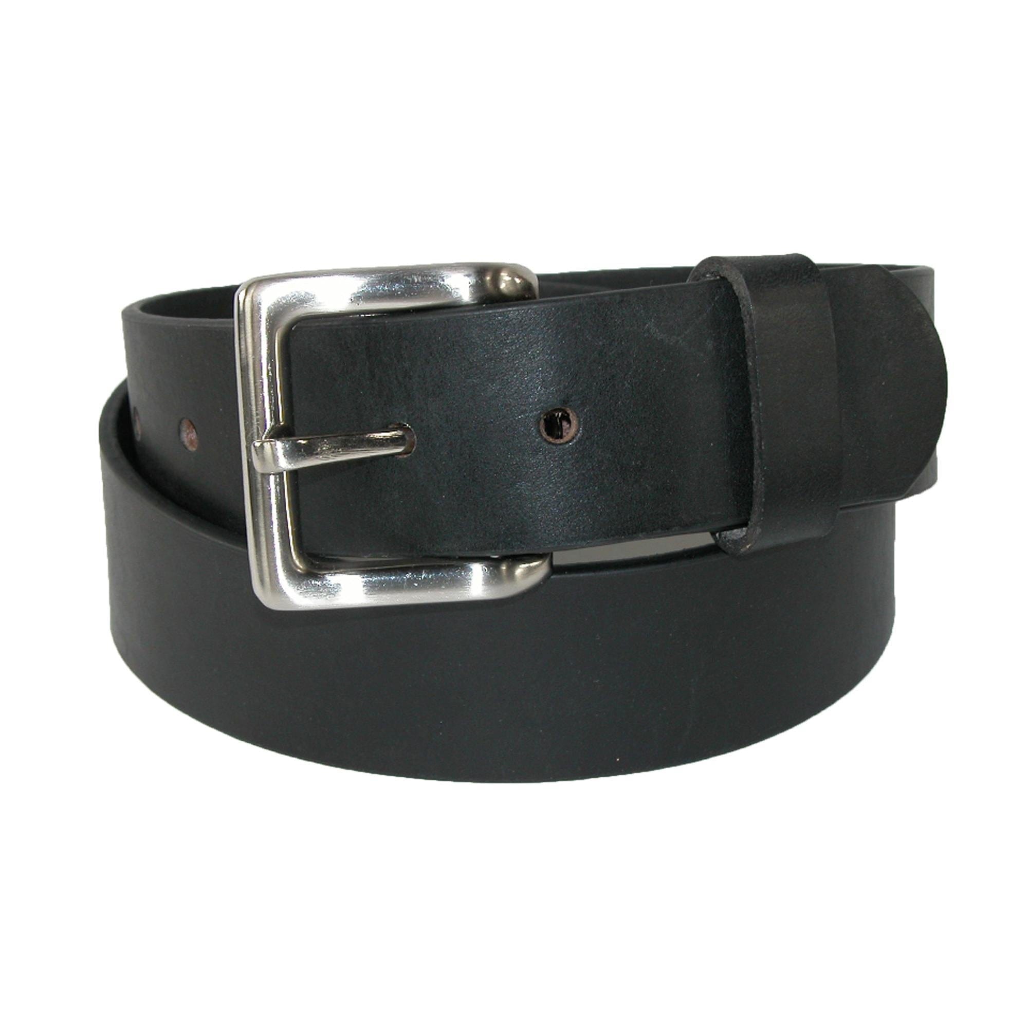CTM® Men's Bridle Belt with Don't Tread on Me Buckle (2 Buckle Set) - Black with Bronze Buckle