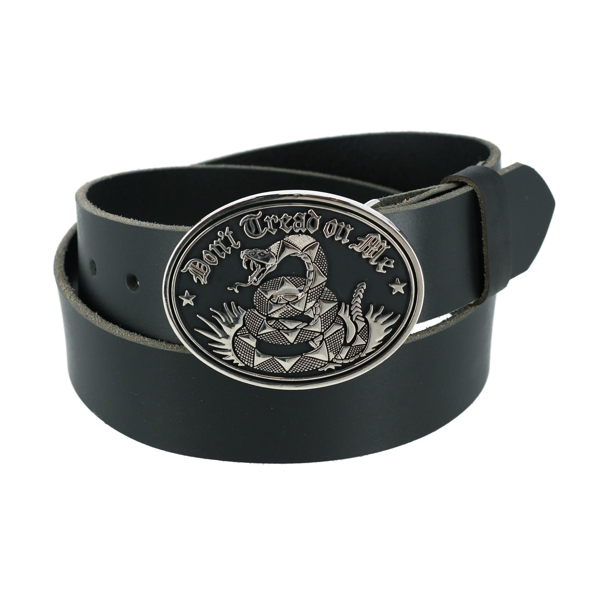 CTM® Men's Bridle Belt with Don't Tread on Me Buckle (2 Buckle Set)
