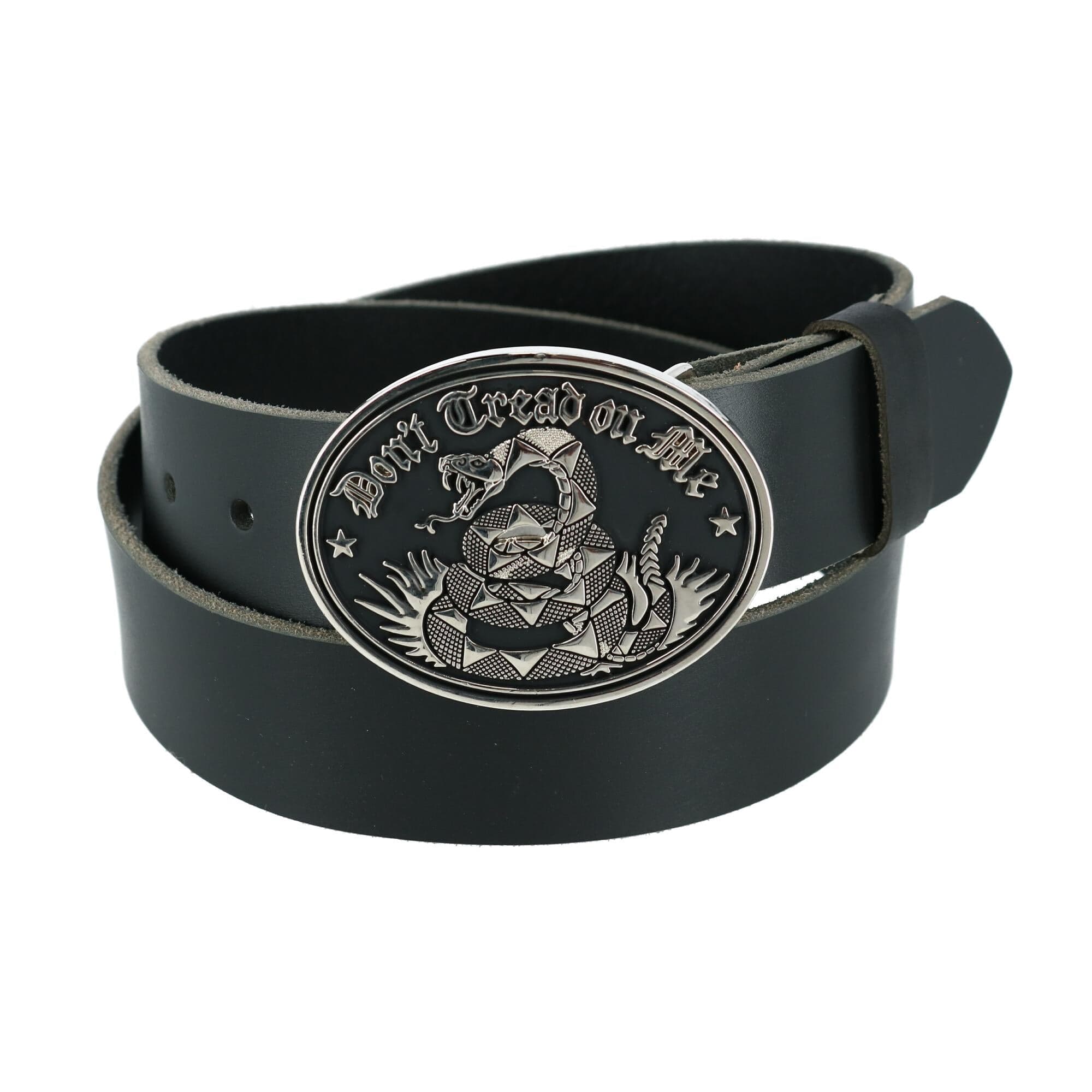 CTM® Men's Bridle Belt with Don't Tread on Me Buckle (2 Buckle Set)