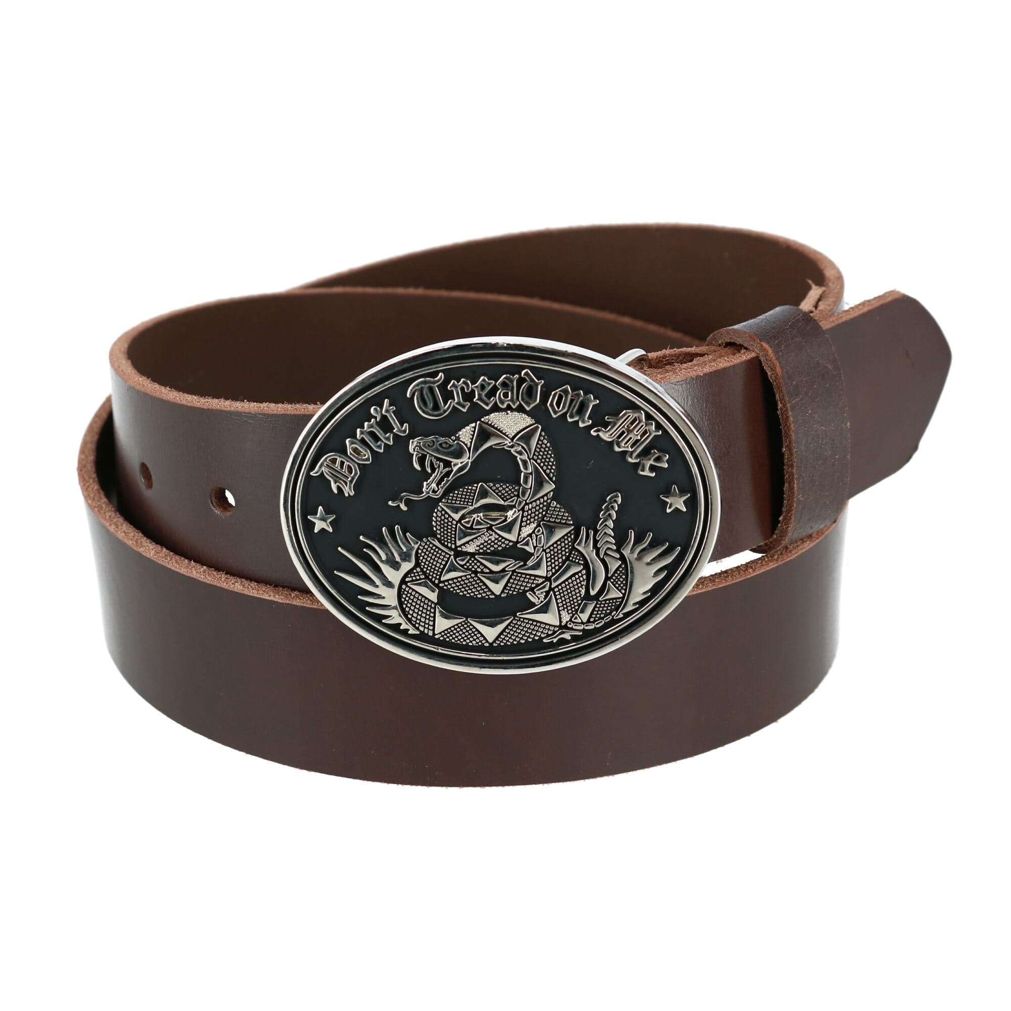 CTM® Men's Bridle Belt with Don't Tread on Me Buckle (2 Buckle Set)