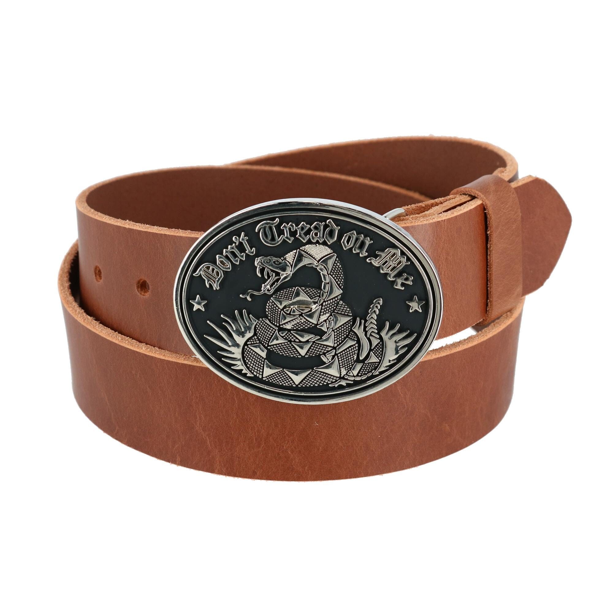 CTM® Men's Bridle Belt with Don't Tread on Me Buckle (2 Buckle Set)