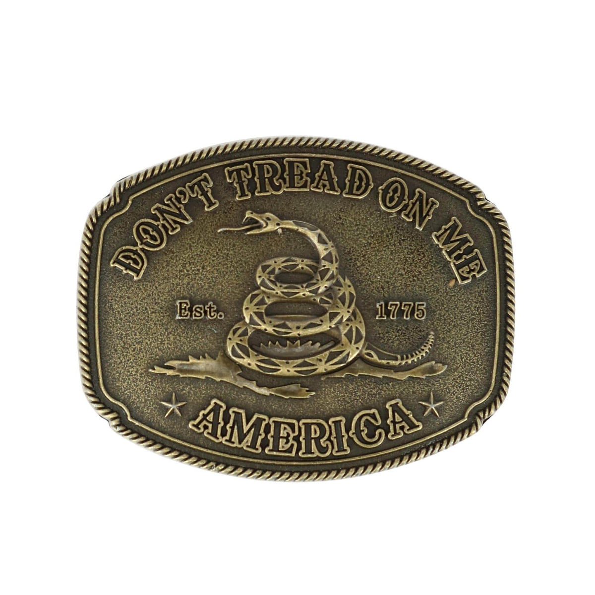 CTM® Don't Tread on Me American Belt Buckle - Bronze