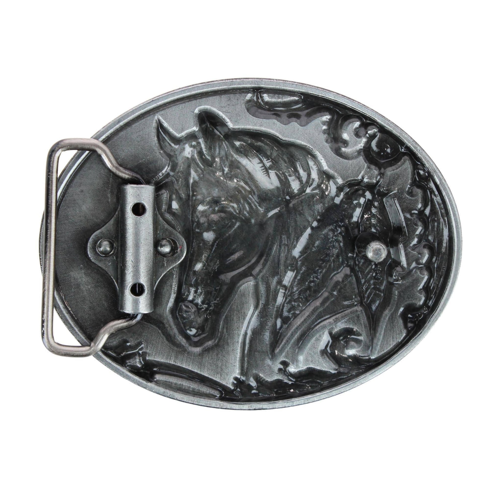 CTM® Women's Horse Belt Buckle - Black