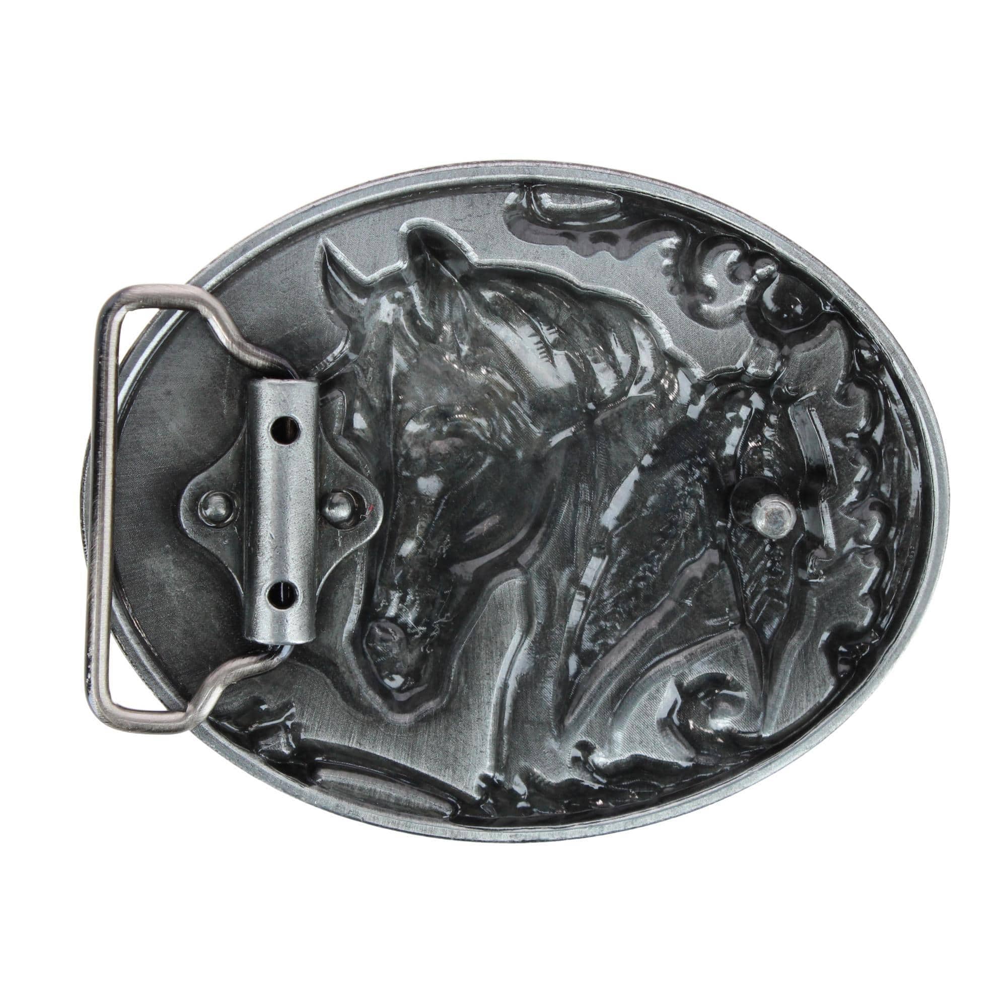 CTM® Women's Horse Belt Buckle - Black