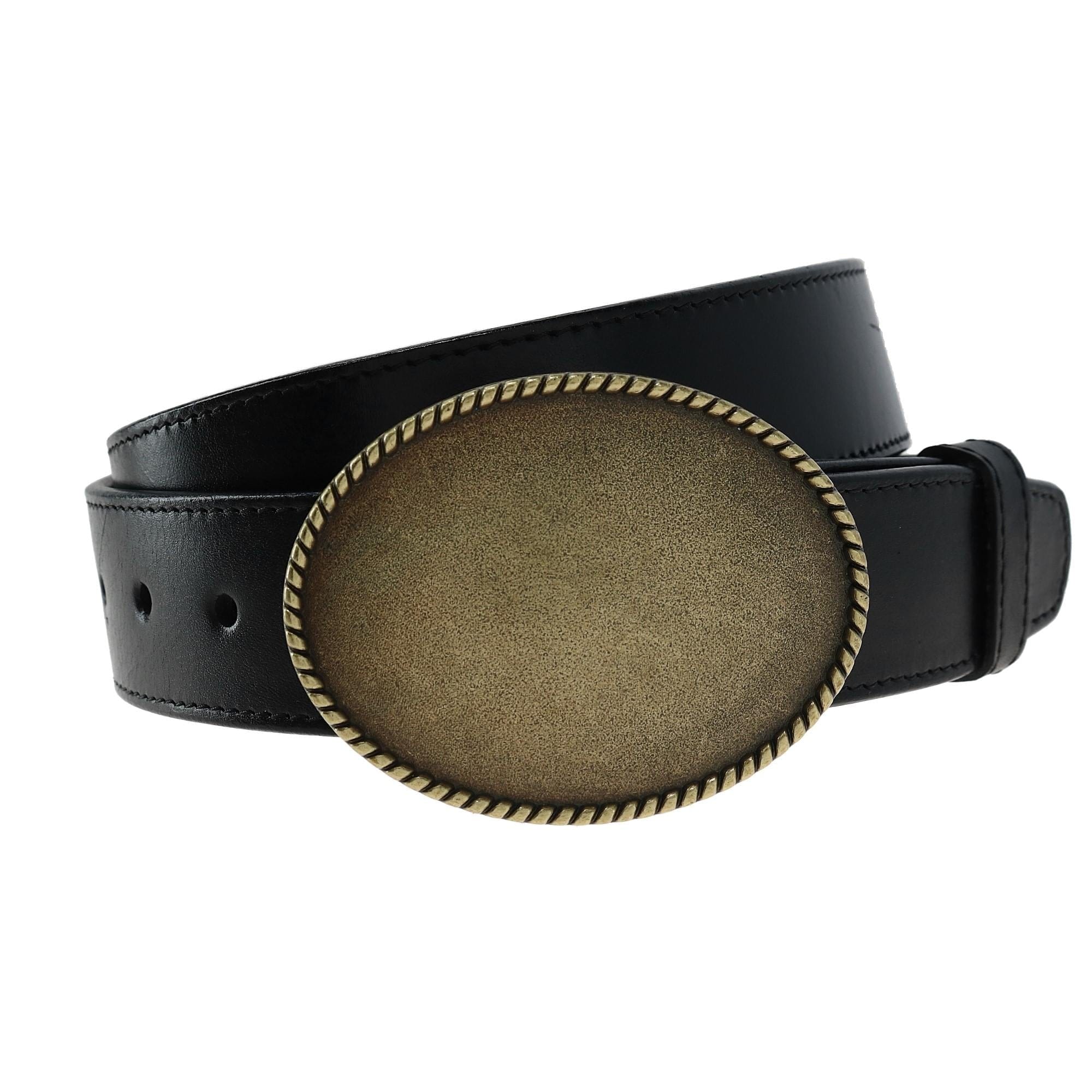 CTM® Blank Oval Belt Buckle with Edge Detail - Bronze