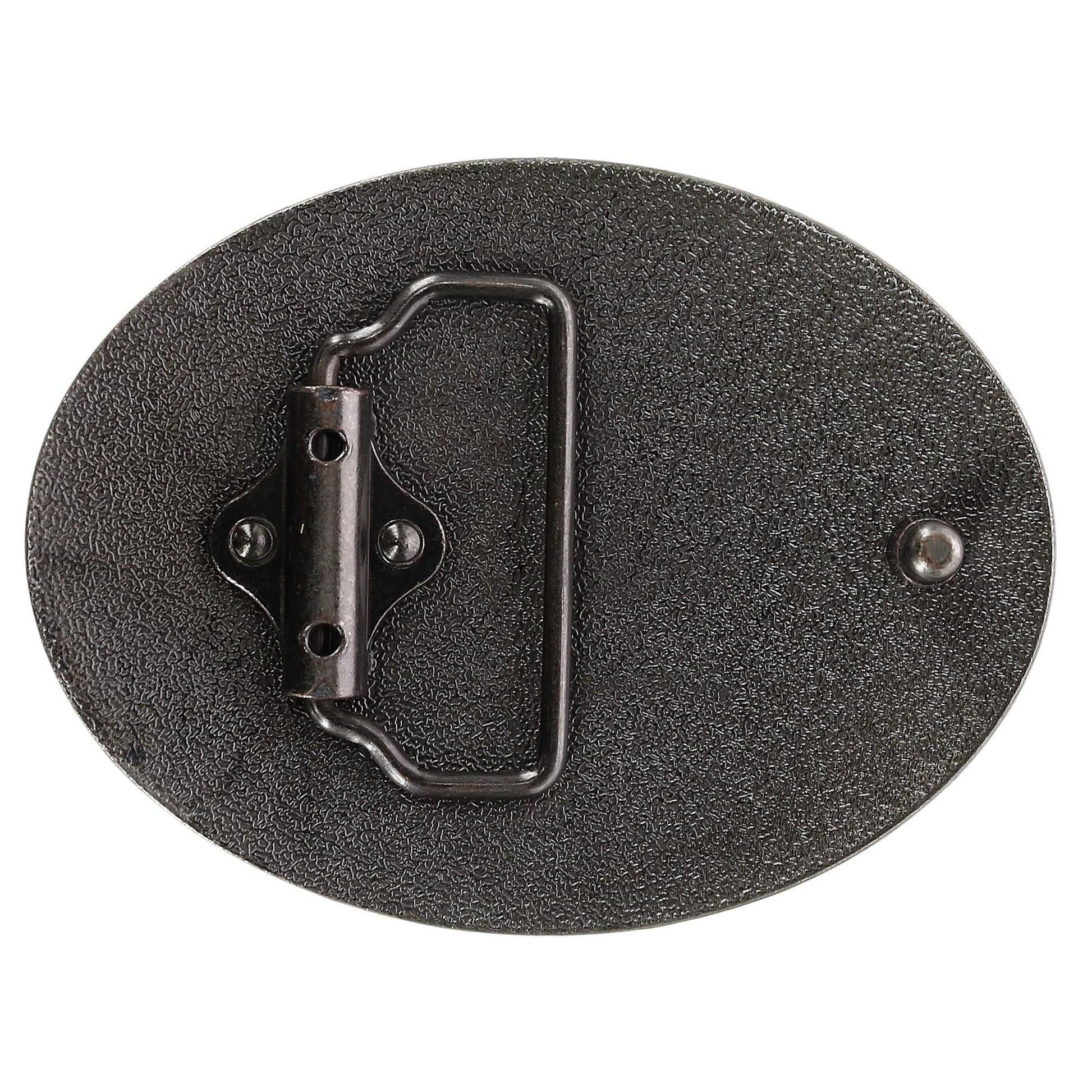 CTM® Blank Oval Belt Buckle with Edge Detail - Antiqued Silver