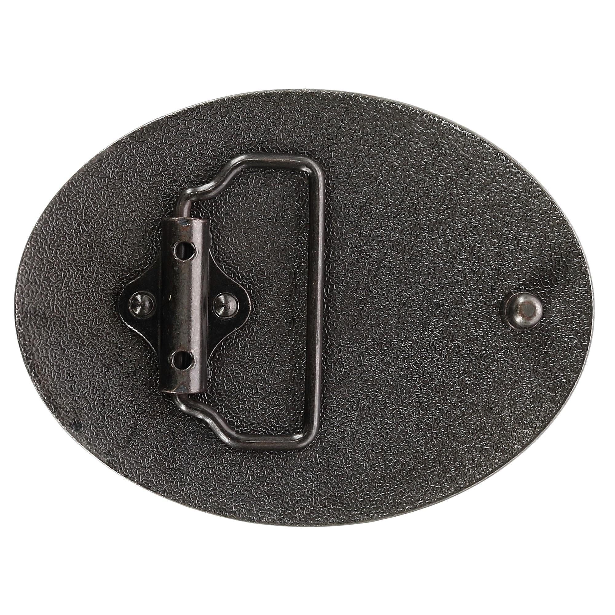 CTM® Blank Oval Belt Buckle with Edge Detail - Antiqued Silver