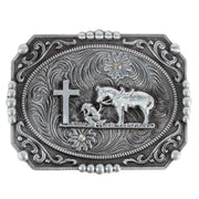 Men's Praying Cowboy and Cross Belt Buckle