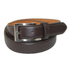 Men's Big & Tall Leather Basic Dress Belt with Silver Buckle