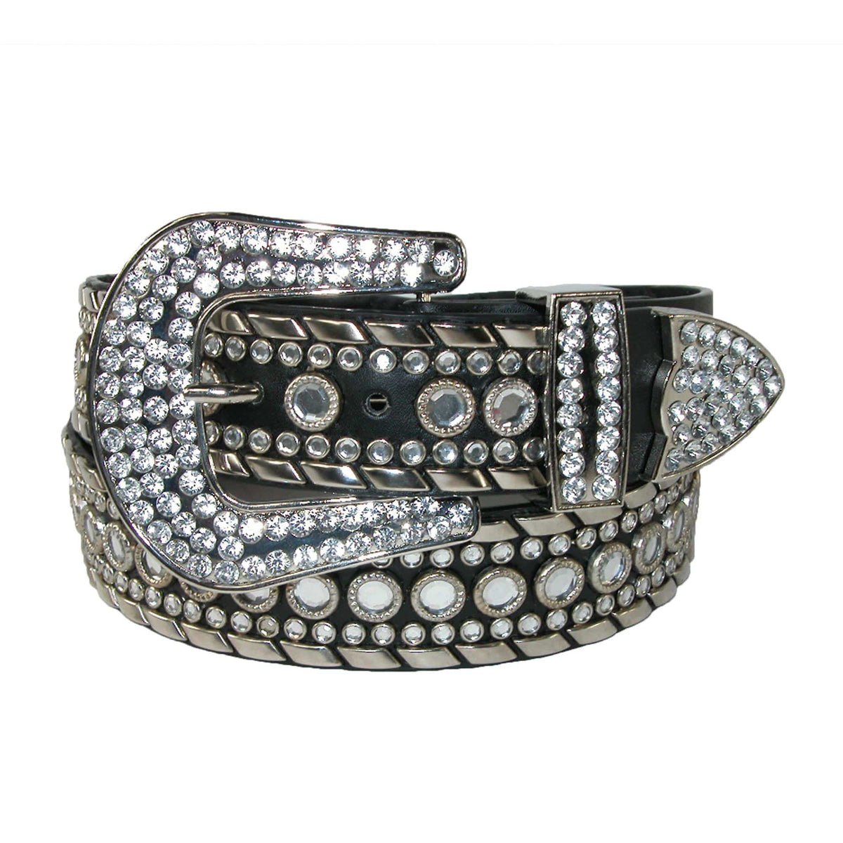 Women's Western Rhinestone Belt 1.5 Inch Wide Bling Cowgirl Belt (Plus Size Available)