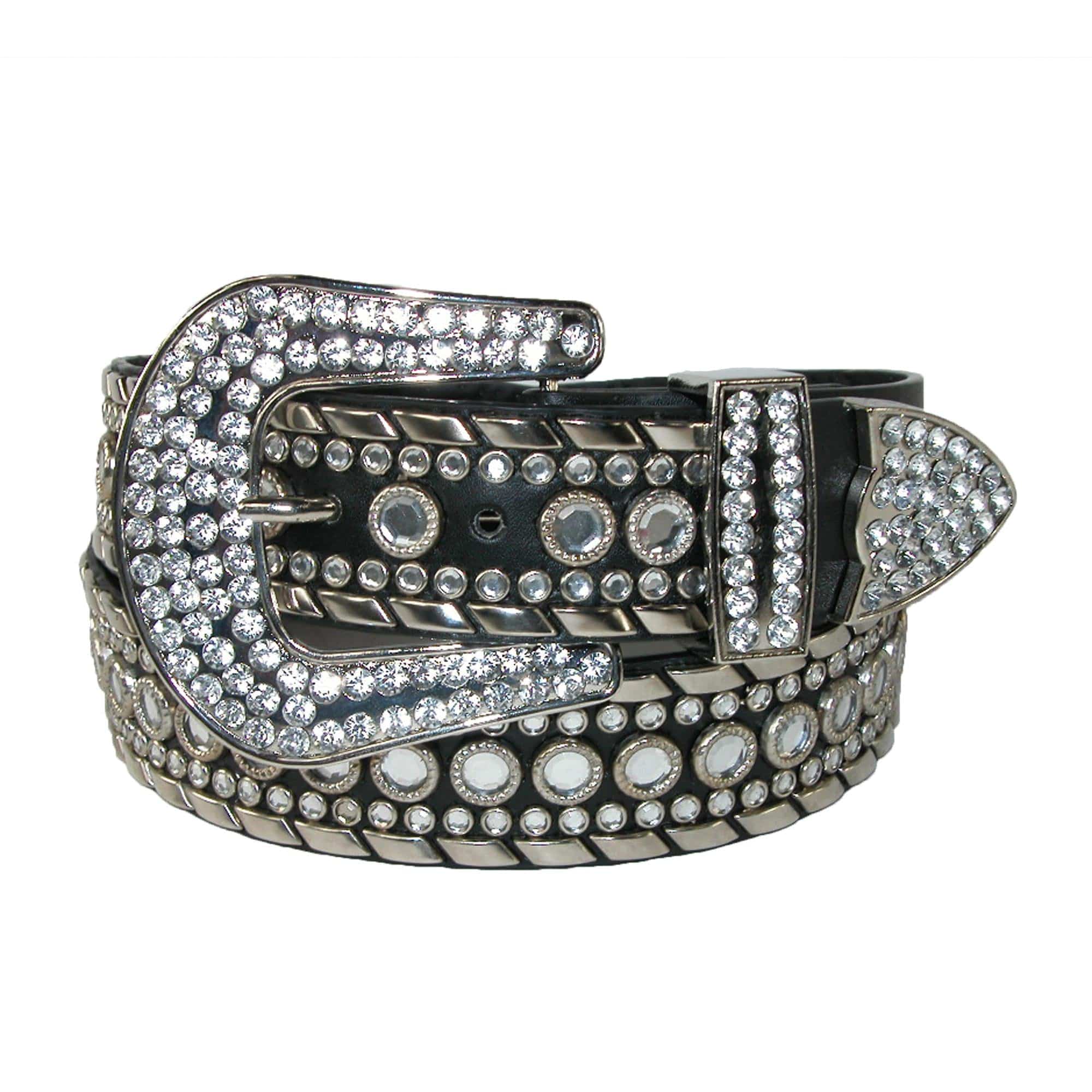 CTM® Women's 1 1/2 Inch Western Rhinestone Belt (Plus Size Available)