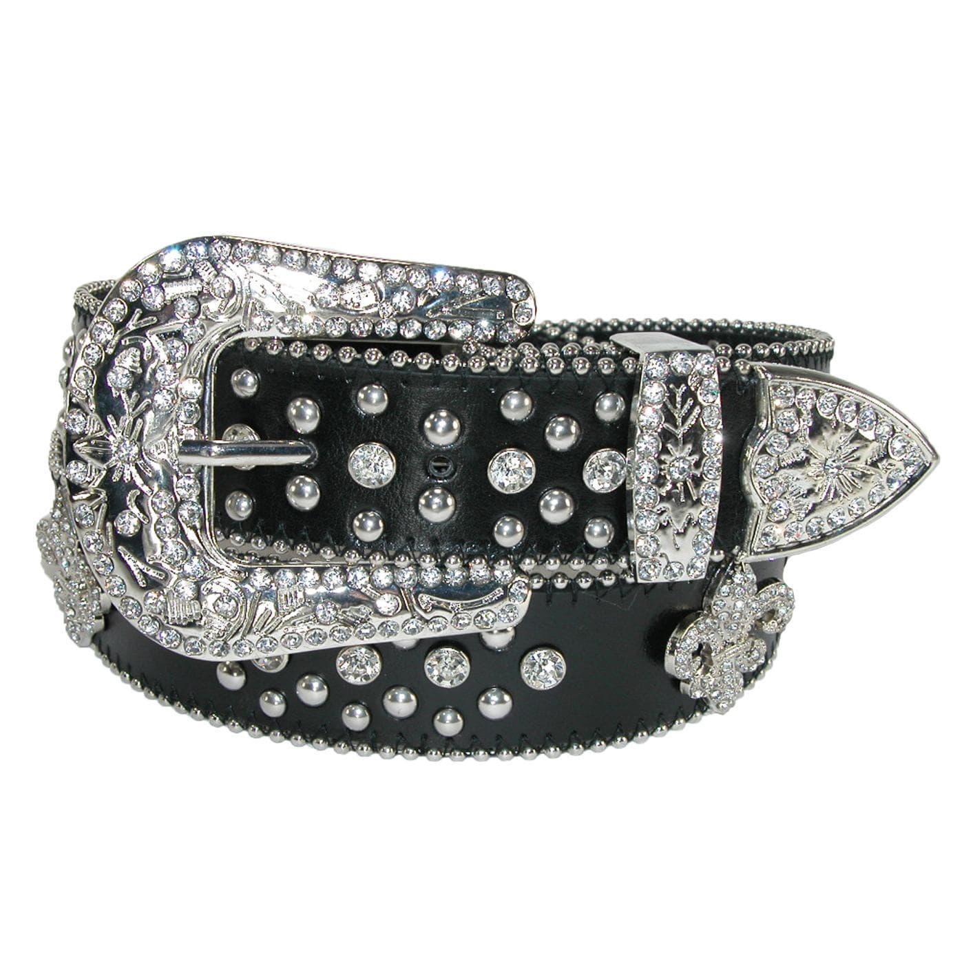 Women's Fleur de Lis Studded Rhinestone Belt by CTM | Casual And