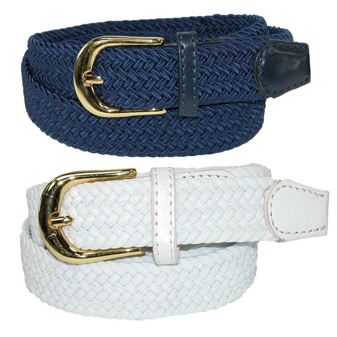 CTM® Women's Elastic Braided Stretch Belt (Pack of 2 Colors) - Women's Elastic Braided Stretch Belt (Pack of 2 Colors)