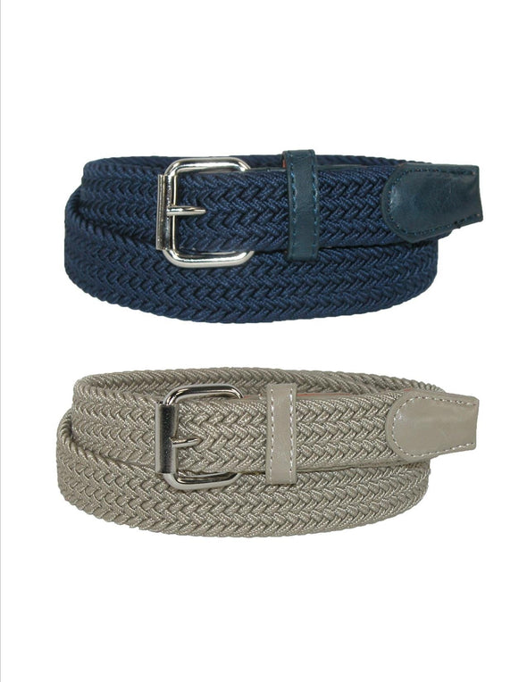CTM® Kids' Elastic Braided Stretch Belt (Pack of 2 Colors)