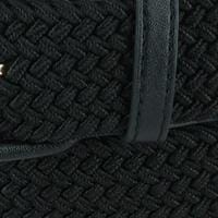 CTM® Men's Elastic Braided Belt with Covered Buckle (Big & Tall Available) - Black