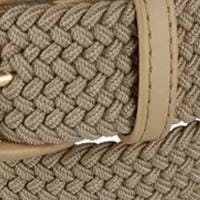 CTM® Men's Elastic Braided Belt with Covered Buckle (Big & Tall Available) - Khaki
