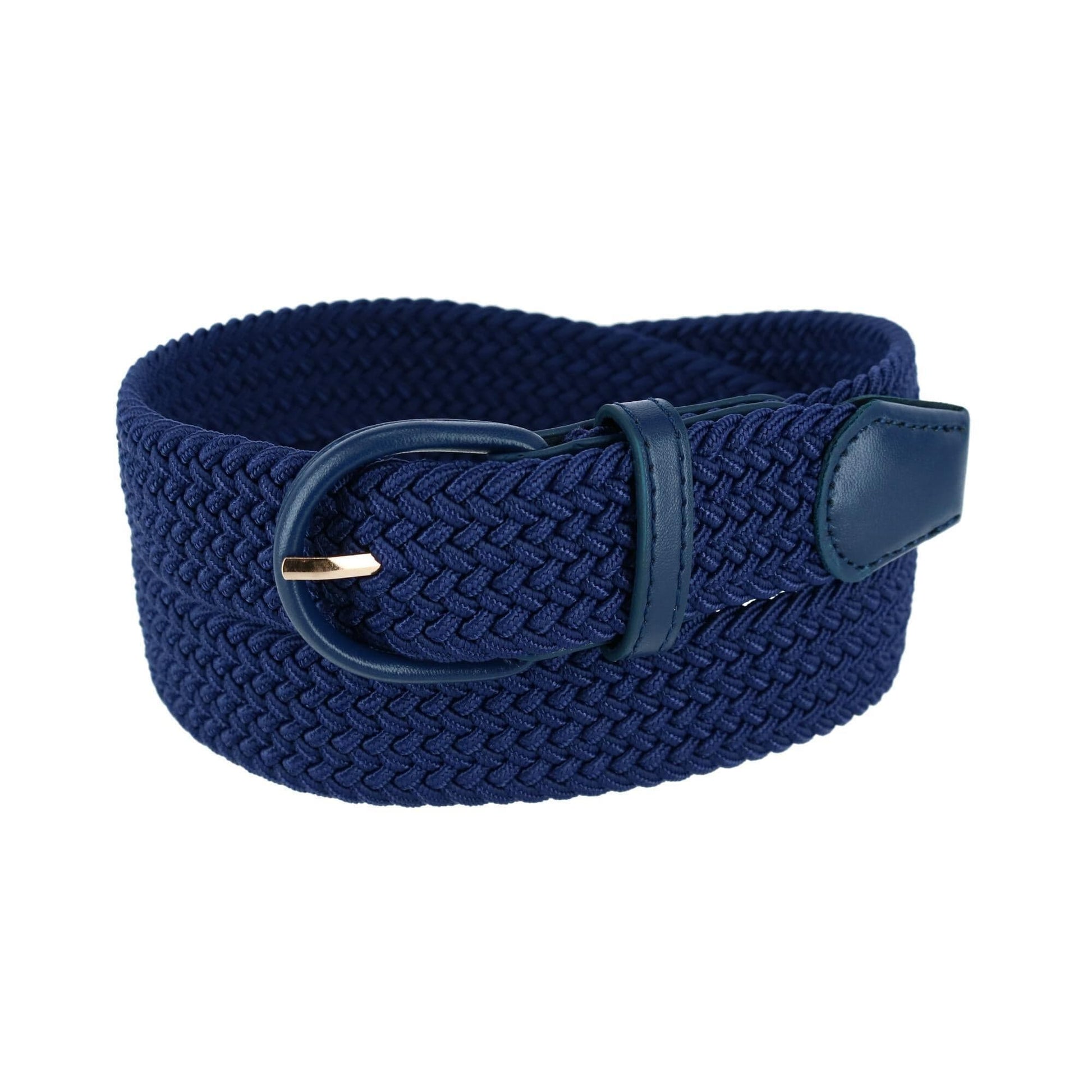 CTM® Men's Elastic Braided Belt with Covered Buckle (Big & Tall Available)