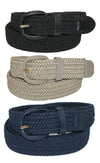 Men's Elastic Braided Stretch Belt (Pack of 3 Colors)