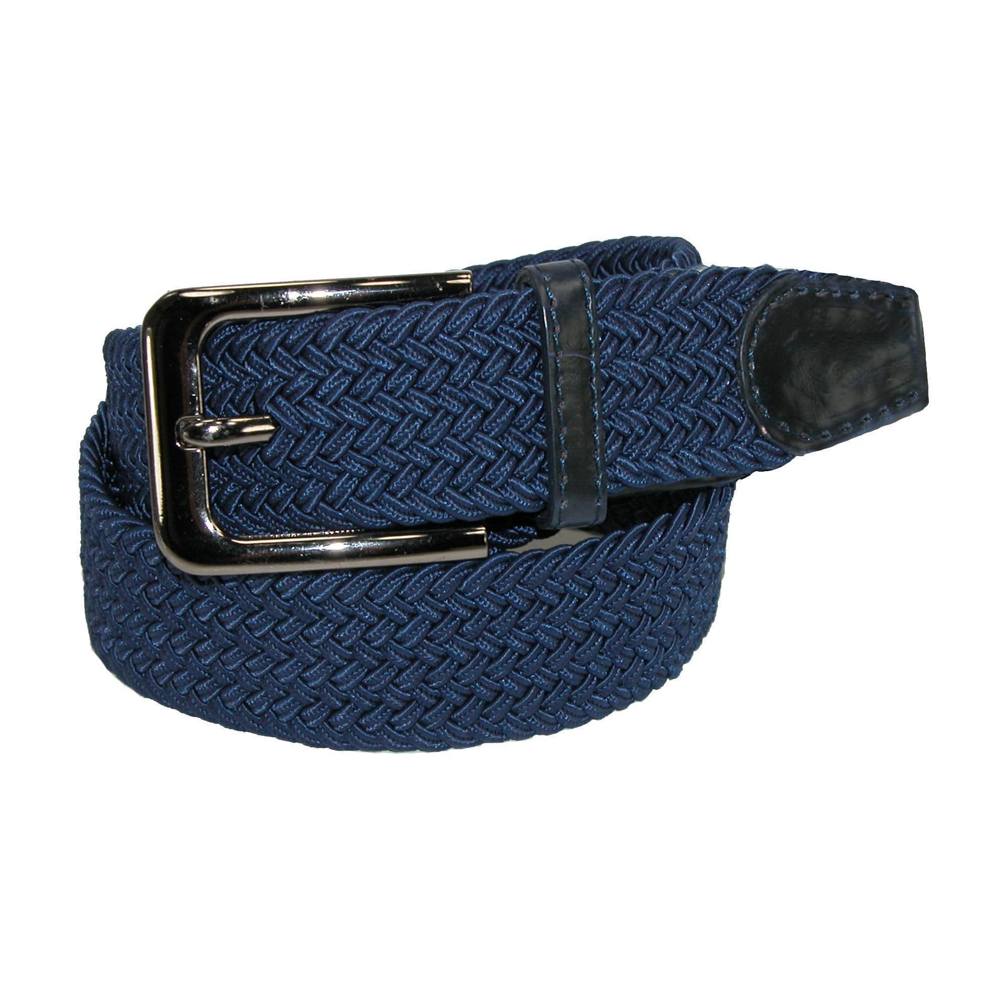 CTM® Men's Braided Stretch Belt Silver Buckle Adjustable Elastic - Men's Braided Stretch Belt Silver Buckle Adjustable Elastic