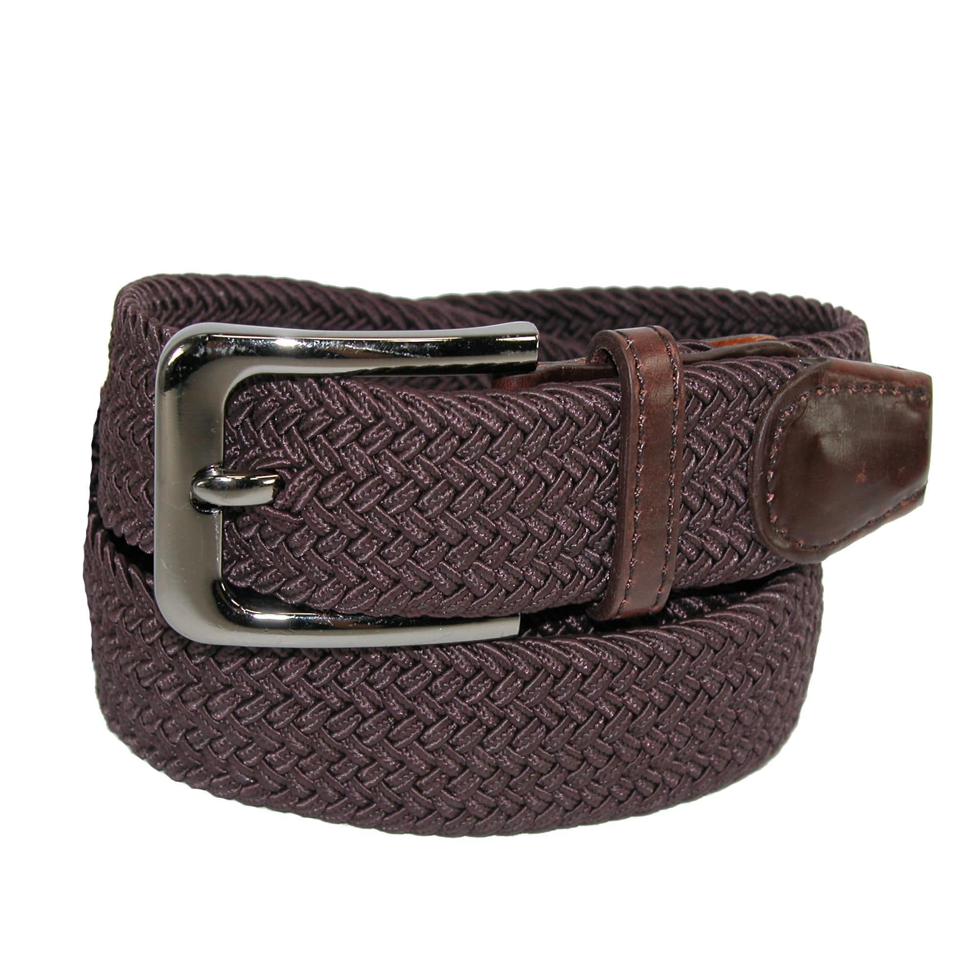 Men's Elastic Braided Stretch Belt with Silver Buckle by CTM
