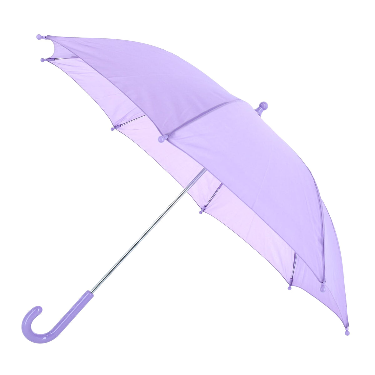 iRain Kid's Solid Color Stick Umbrella with Hook Handle - Lavender